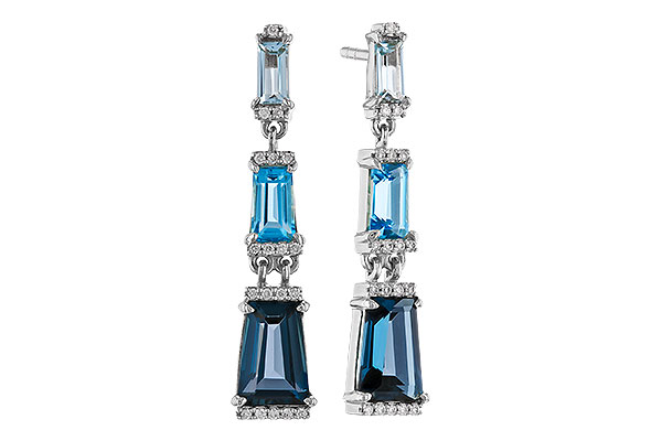 A301-94852: EARRINGS 2.55 BLUE TOPAZ 2.62 TGW
