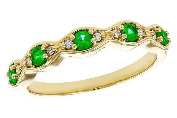 B301-99379: LDS WED RG .21 TW EMERALD .27 TGW