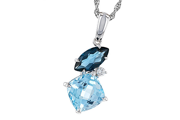 C301-94825: NECKLACE 2.37 TW BLUE TOPAZ 2.40 TGW