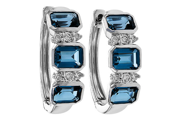 E301-93070: EARRINGS 1.37 TW LONDON BLUE TOPAZ 1.48 TGW