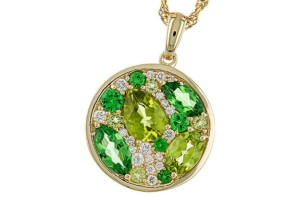 E301-94843: NECK 2.20 TW SEMI-PRECIOUS (TSAV, PER) 2.37 TGW