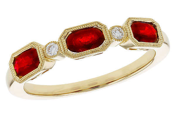F301-93043: LDS WED RG .72 RUBY .77 TGW (4x3MM RUBY)