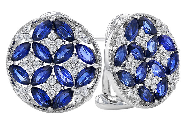 G301-92179: EARRINGS 2.07 TW SAPPHIRE 2.37 TGW