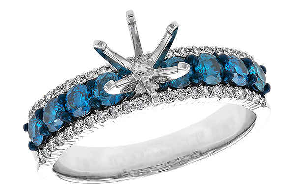 L301-95788: LDS SEMI DIA RG .72 BLUE DIAS .92 TW